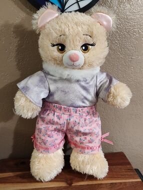 Disney Sparkle Belle Build-A-Bear in Shimmery Purple Leotard & Floral Shorts